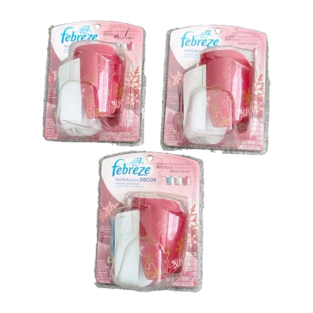 3 Febreze Noticeables Alternating Scented Oil Warmer Plug In Red Snowflake NEW